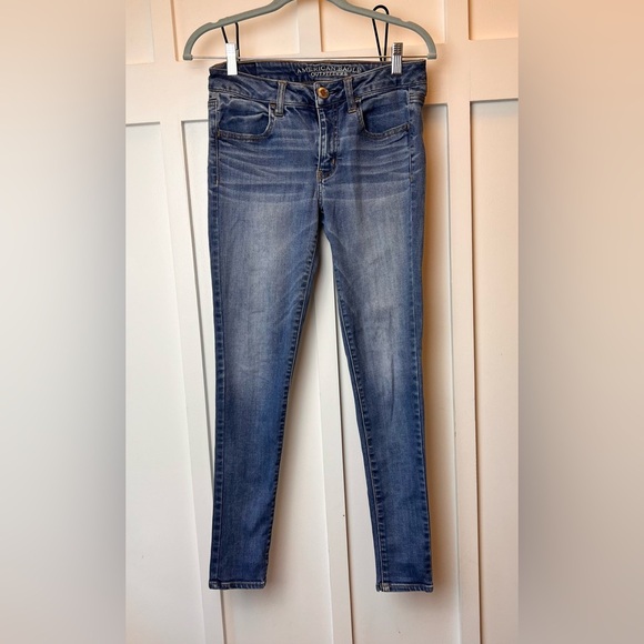 American Eagle Skinny Mid Rise Blue Jegging Jeans Denim Size 6 Regular Women’s - Picture 1 of 8